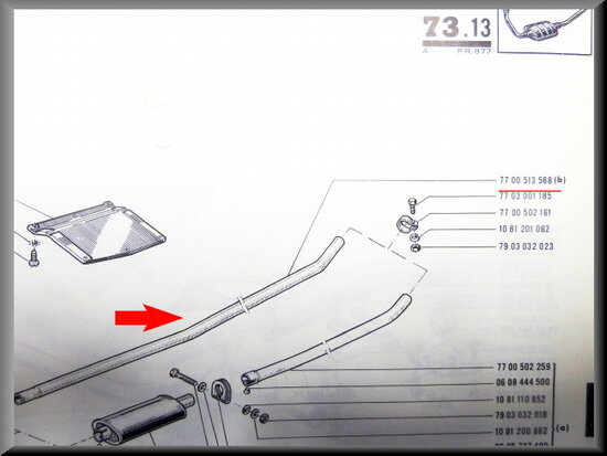 Tube de sortie d'echappement R16 TL.