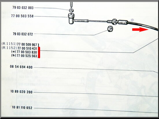 Throttle control cable R16 TL.