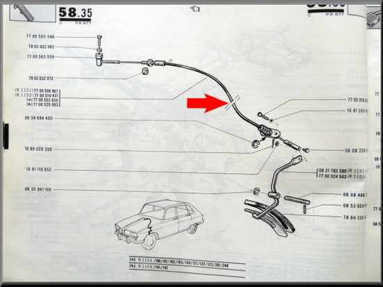 Throttle control cable R16 TL.