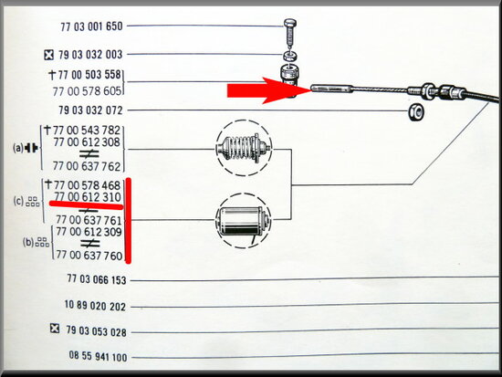 Throttle control cable R16 TS-TX.