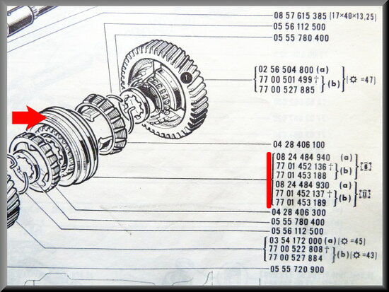 Synchro hub 1st and 2nd gear