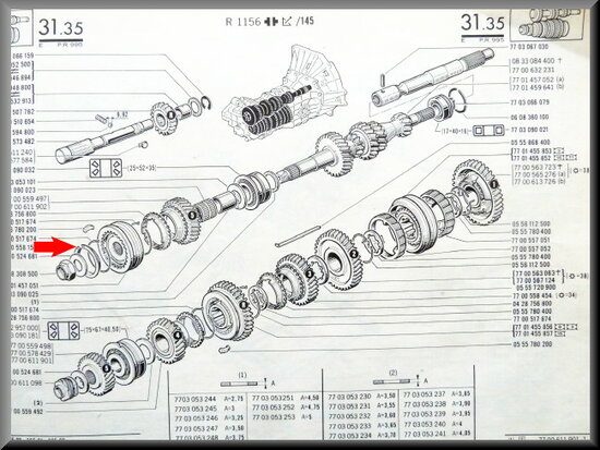 Anneau de fixation synchro 5ème vitesse.