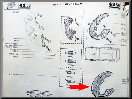 Tôle de protection disque de frein avant gauche R16 < 1968.