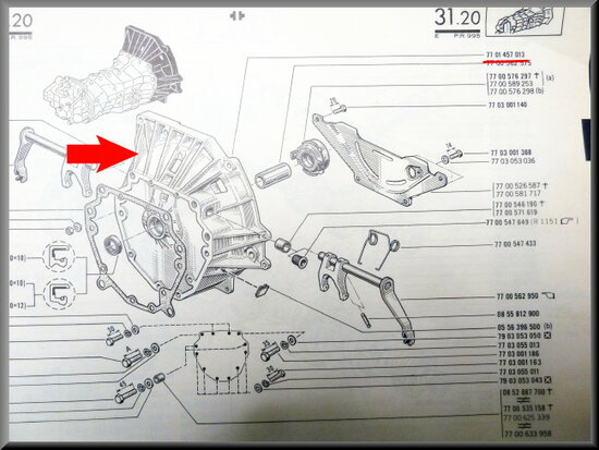 Fly-wheel housing (4 and 5 gear).