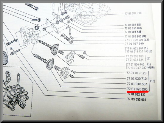 Choke membraan reparatie set.