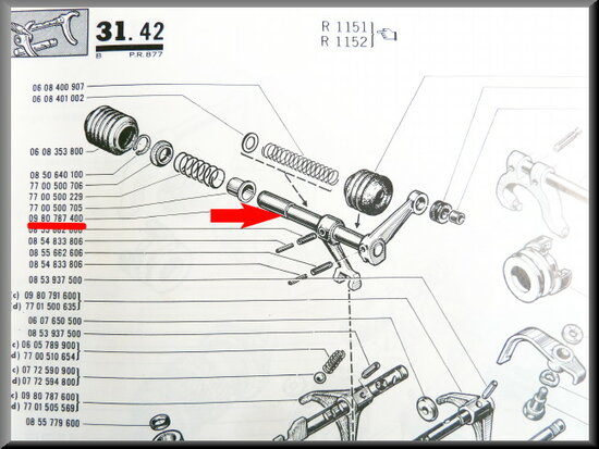 Selector shaft (4 gear).