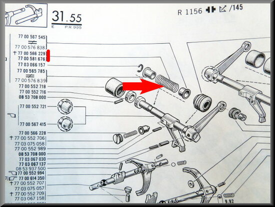 Selector shaft spring (5 gear).