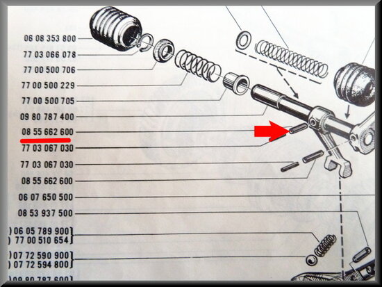 Locking pin central gear-shift fork (4 gear). 