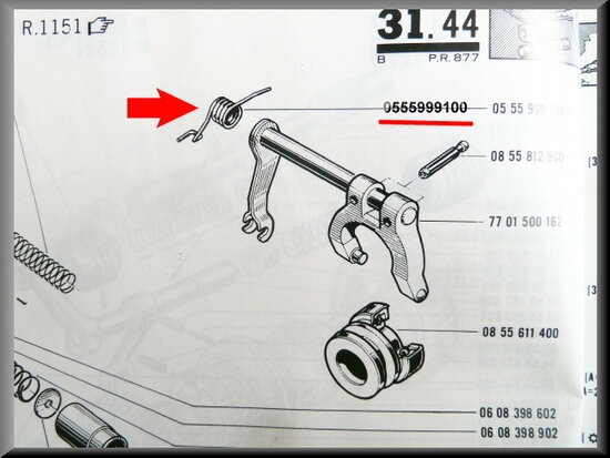 Release shaft spring.