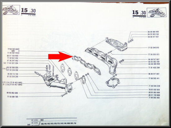 Gasket exhaust manifold R16 TS-TX (2.0 mm).