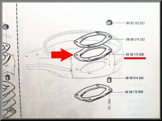 Rubber pakking tussen carburateur en luchtfilter R16TL.