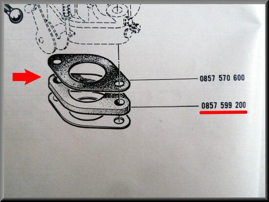 Joint (cale) de pied carburateur R16 1150.