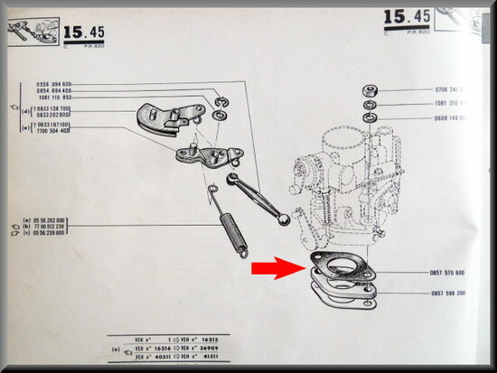 Isolatieplaatje carburateurvoet pakking R16 1150.