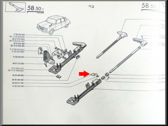 Hand brake anchor strut.