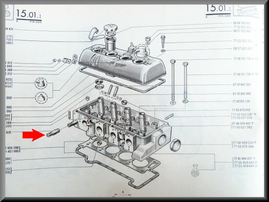 Water pipe cylinder head R16 TS-TX.