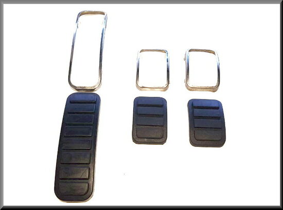 Pedal rubber set with stainless steel frames.