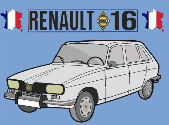 Porte-clés Renault 16 TL (blanc).