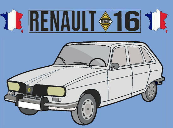 Keyring Renault 16 TL (white).