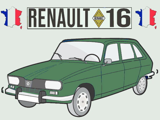 Sleutelhanger Renault 16 TL (groen).