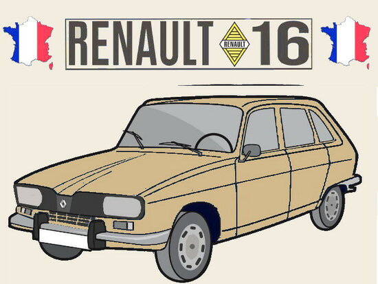 Porte-clés Renault 16 TL (beige).