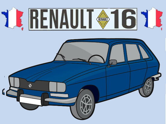 Sleutelhanger Renault 16 TX (blauw).