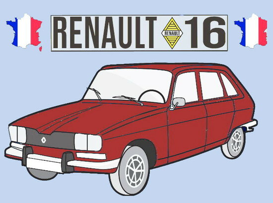 Sleutelhanger Renault 16 TX (rood).