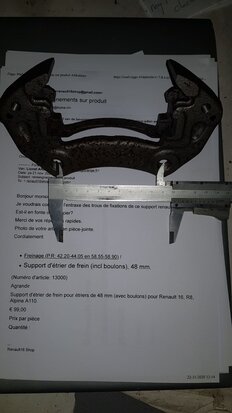 Caliper bracket (incl bolts), 48 mm.