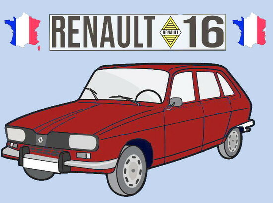 Porte-clés Renault 16 TL (rouge).