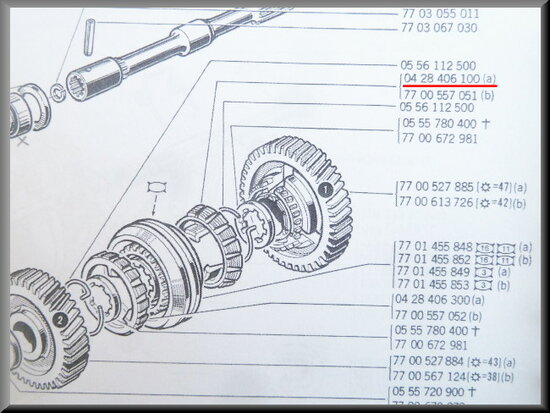 Synchromesh ring 1e versnelling.