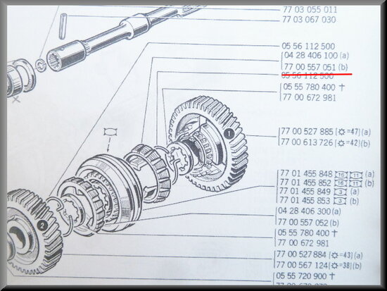 Synchromesh ring 1e versnelling.