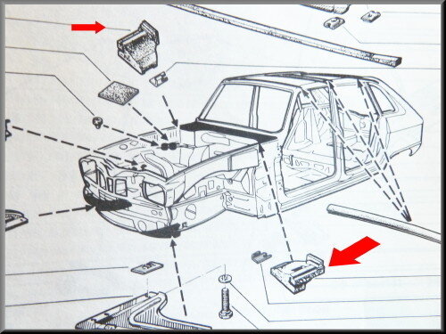 Hood hinge seal rubbers.