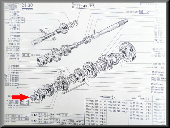 Pinion/ speedometer endless wheel (336 gearbox)