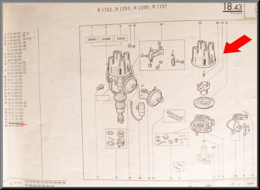 Distributor cap Ducellier.