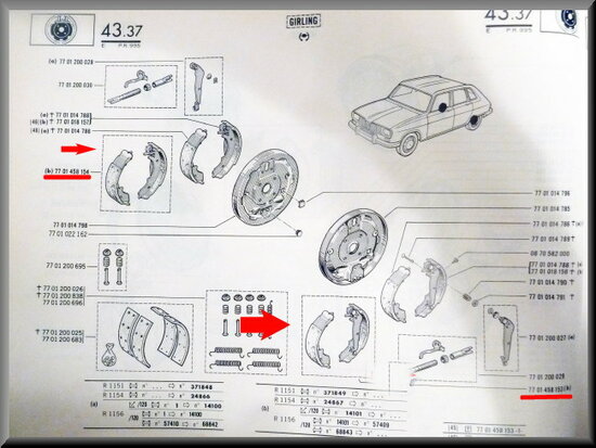 Brake shoes (Girling).