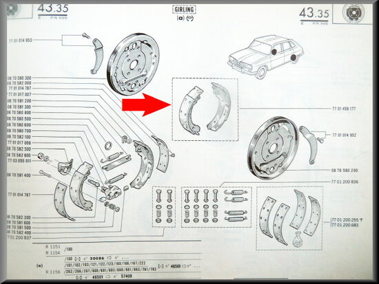 Break shoes Girling R16 TL-TS.