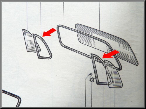 Disk seals for the triangle windows in the C-support.