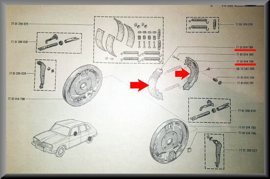 Brake shoes (Girling).