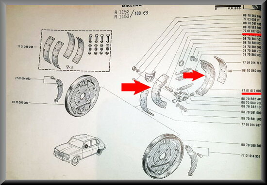 Remschoenen (Girling systeem) R16 L-TL (late types).