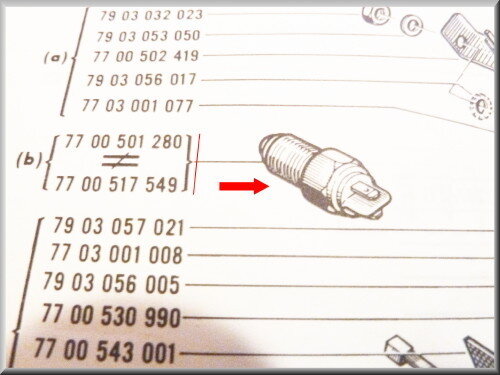 Switch for reversing lamp.