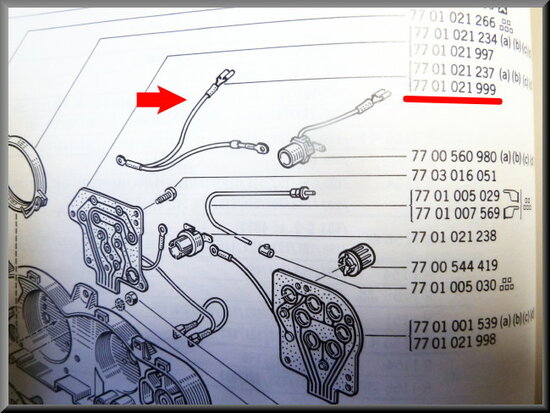 Voedingsdraad dashboard R16 TX.