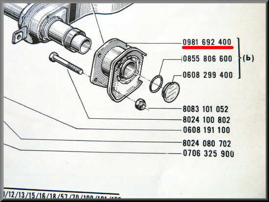 Rear axle radius arm repair unit left.