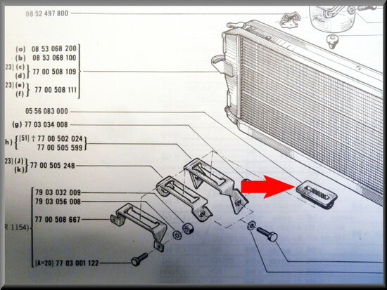 Radiator support rubber.