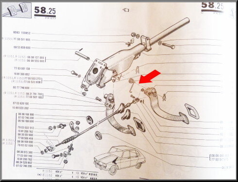 Clutch pedal spring.