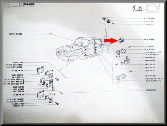 Guide rubber rear shelf.