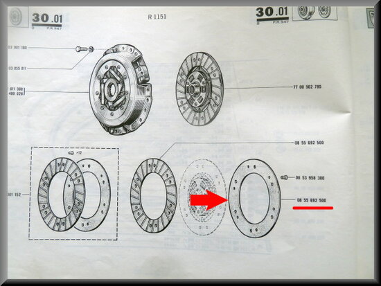 Clutch plate lining (set of 2).