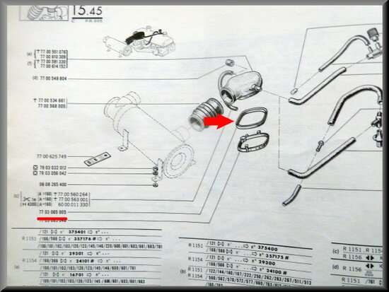 Rubber carburateur kap R16 TS-TX.