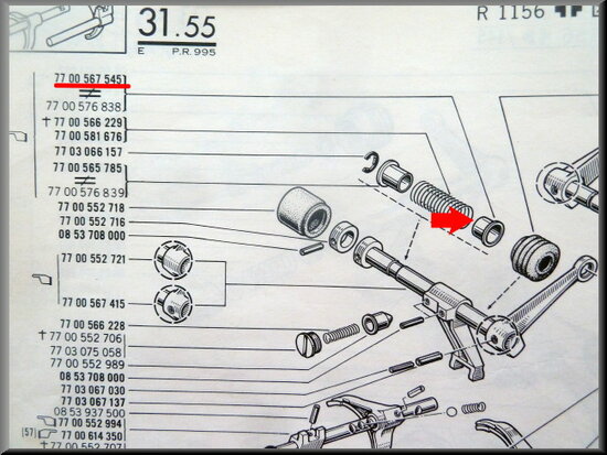 Bush selector shaft spring (5 gear).