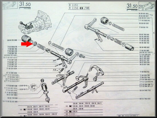 Adjusting ring selector shaft spring (4 gear).