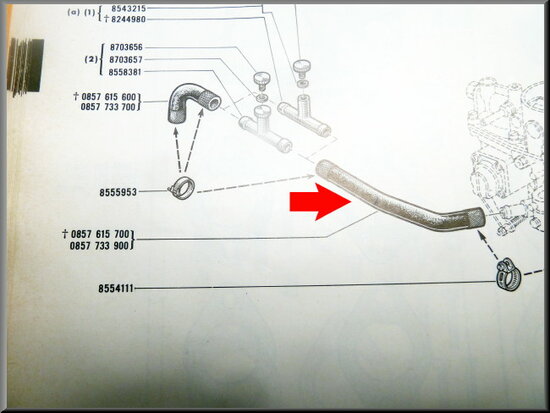 Durite pour circuit de refroidissement de pied de carburateur R16 L-TL.