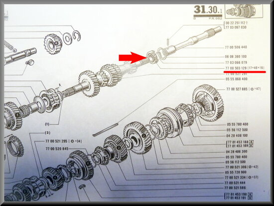 Eindlager primaire as (17-40-16 mm), 385 bak.